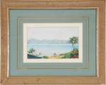 G. Possolo - "Rio séc. XIX", aquarela, ass., med. 13 x 20 cm.Emoldurado, 34 x 42 cm.