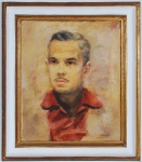 ENRICO BIANCO. "Retrato figura masculina", óleo s/tela, 46 x 38 cm. Assinado e datado,50. Emoldurado, 60 x 52 cm.