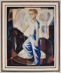 ENRICO BIANCO. "Jovem Cowboy", óleo s/tela, 99 x 81 cm. Assinado e datado, 1949 e intitulado no verso. Reproduzido no livro do artista. Emoldurado, 121 x 102 cm.