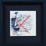 ARTHUR BARRIO.- "Sem título", técnica mista, med. 17 x 17 cm, ass. CSD, 1973.Emoldurado com vidro, 31 x 31 cm.