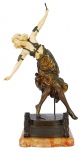 C.L. J.R. Colinet - "Dance of The Dagger"  Escultura em bronze e marfim (falta adagas), med. 52 cm