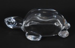 Cristal europeu, design contemporâneo representando tartaruga, med. 5 x 17 x 12 cm