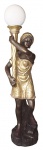 Imponente escultura nos moldes palacianos, "Decorative Arts", ao gosto da estatuária veneziana, representando escrava (mulher), sustentando em suas mãos tocheiro adaptado para luz elétrica, med. 198 cm de altura.
