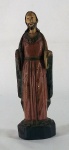 Imagem em madeira policromada representando São José, med. 26 cm, Brasil séc. XIX (falta 1 mão e cabeça restaurada)