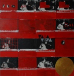 Augusto Herkenhoff. "Caetano Veloso",120 x 120 cm. Assinado e datado, 1996.