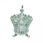 Compoteira em cristal Royal Windsor, medindo 18cm de altura.