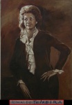OSWALDO TEIXEIRA. "Retrato de senhora", óleo s/tela, 115 x 80 cm. Assinado no verso.