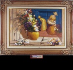 MANOEL COSTA. "O vaso amarelo", óleo s/tela, 70 x 100 cm.Assinado e datado frente e verso, 2011.Emoldurado, 102 x 133 cm.
