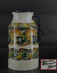 Jarra em cerâmica SANTA ROSA - GUANAJUATO-MÉXICO, decoração em policromia. Alt.29  cm.