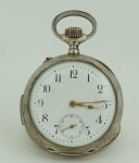 Relógio de bolso  da marca REPETITION ASTRA-PATENTE 7064, em prata 800 ml, contrastada.