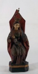 Santana Mestra, imagem madeira policromada, representando Santana Mestra com Nossa Senhora no colo, coroa em metal, falta 1 mão, med. 25 cm, séc. XVIII