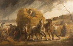 ANTONY SERRES. "Carruagem e Camponeses",óleo s/tela, med. 129 x 204 cm