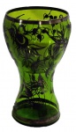 Vaso em cristal verde com prata, med. 24 cm de altura, década de 30