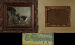 ERNST PAPF. "Cena rural", óleo s/tela, 32 x 40 cm. Assinado e datado, 1919. Emoldurado,  57 x 64 cm