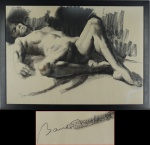 LIDIO BANDEIRA DE MELO. "Nú", desenho, 72 x 105 cm. Assinado e datado, 1986. Emoldurado, 80 x 108 cm.