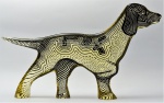ABRAHAM PALATNIK.  Escultura em resina de poliester representando "Cachorro ". Assinada. Medidas 13 x 23 cm.