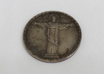 COLECIONISMO. Medalha em prata , pela comemoração do Congresso Eucarístico Internacional no Rio, em 1955. Diâm. 3,5 cm.