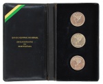 Conjunto de 3 moedas de prata 1822/1922, 1 Cruzeiro, emitidas pela Casa da Moeda em comemoração ao Sesquicentenário da Independência.