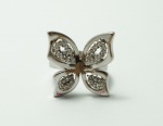 Anel borboleta em ouro branco 18K, diamantes +- 0.60 ct. Aro 14. Peso 10,4 gr