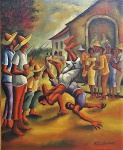 Milton Mariano - "Capoeira", ost, med. 38 x 46 cm, com moldura 60 x 68 cm