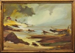 ARLINDO MESQUITA. "Marinha", óleo s/tela, 44 x 65 cm. Assinado no cid e verso, 78. Emoldurado, 50 x 70 cm.