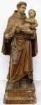 SANTO ANTONIO COM MENINO JESUS.Imagem esculpida em madeira. Alt. 79 cm.