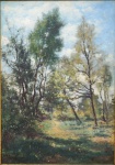J.CAVE. "Paisagem", óleo s/tela, 47 x 33 cm. Assinado e datado , 1892 . Emoldurado, 75 x 62 cm.