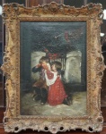 R. Gemmell Hutchinson . " The Young Miscreant", oleo s/tela, 34 x 25 cm. Assinado cie (precisa de restauro). Emoldurado.