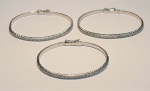 Três pulseiras (tennis) em platina com diamantes peso 12,4 gr. Peso total 37,2 gr