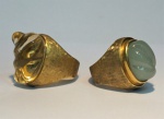 BURLE MARX. Dois Anéis  em prata com vermei, pedras citrino e água marinha. Assinados. Aros 14,5. Peso total 25,5 gr