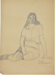 Regina Lingruber - "Figura feminina", desenho, assinado, med. 66 x 47 cm, com dedicatória.