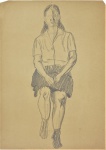 Regina Lingruber - "Figura feminina", desenho, assinado, med. 66 x 47 cm