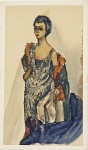 Assinatura ilegível - "Foto de mulher", aquarela med. 60 x 38 cm, assinado.