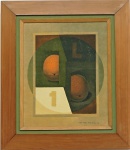 José Maria Dias da Cruz - "Sem Título", OST, assinado e datado ago/76, med. 33 x 27 cm, com moldura 47 x 41 cm, possui cachê.
