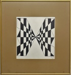 Rubem Ludolf - "Geométrico", nanquim, assinado e datado 84, med. 48 x 44 cm, com moldura 85 x 80 cm.