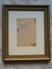 E.DI CAVALCANTI. " Perfil feminino", desenho a lápis sobre papel,  24 x 16 cm(marcas do tempo). Assinado e datado de 1962 no CID.