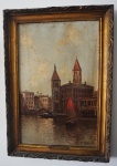 GIOVANOTTO - " paisagem de Veneza"  OST, medindo 46x30 c/ moldura 55x49 cm, ass no CID, c/ placa de identificação