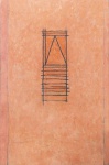 GONÇALO IVO. "Janela Ndebele", óleo s/tela, 200 x 130 cm. Assinado, intitulado e datado no verso, 1989. Sem moldura.