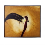 AMAURY CHAVES . "Abstrato", óleo s/tela, 97 x 132  cm. Assinado e datado no CID, 76. Emoldurado, 100 x 133 cm.