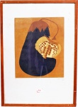 ANGELA SCHILLING. "Estrutura  cinco", P.A., 69 x 48 cm. Assinado no cid e datado 1981. Emoldurado com vidro, 74 x 53 cm.