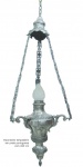 Importante lampadário em prata portuguesa, P Coroa. Século XIX, medindo 220 cm