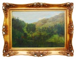 J.BAPTISTA DA COSTA ( 1865 - 1926). "Rio Piabanha", óleo s/tela, 50 x 70 cm. Assinado. Emoldurado, 68 x 68 cm.(*)