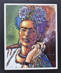 RAFAEL LIMA. "Frida Kahlo", acrílico s/tela, 100 x 80 cm. Assinado e datado no cid e verso, 04/05/14. Emoldurado, 120 x 100 cm