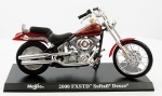 MAISTO. Harley "2000 FXSTD Softail Deuce", medindo 13 cm.