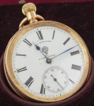 Relógio de bolso da marca International Watch Company The Meridian - Livingston, ouro 18K. Funcionando e no estojo original. Peso total 113.6 gr