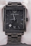 Relógio Empório Armani, caixa 34mm e pulseira em aço preto, em perfeito estado.