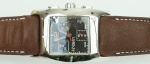 Relógio H.Stern, caixa em aço 30mm, pulseira em couro marrom, perfeito estado.