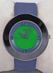 Relógio Monte Carlo, caixa em aço 40mm, pulseira de couro azul, em perfeito estado.
