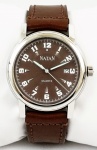 Relógio Natan MD7183, caixa em aço 42mm, mostrador marrom, pulseira de couro marrom, em perfeito estado.