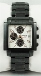 Relógio Natan Square, caixa 36mm e pulseira em aço preto, mostrador branco, em perfeito estado.
